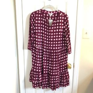 boden relaxed tiered hem shirt dress